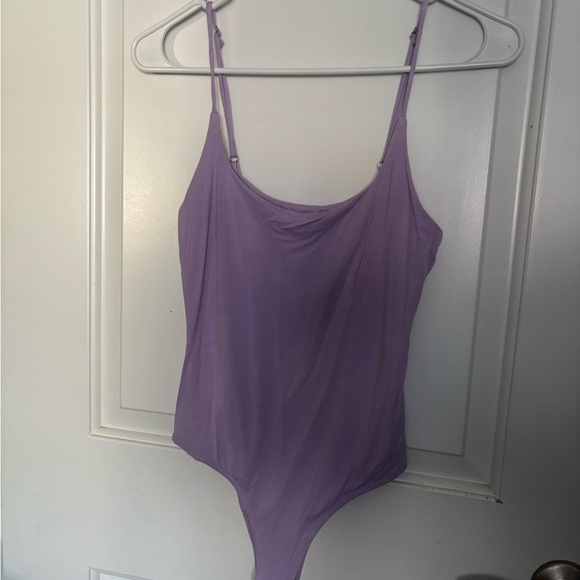 Wasabi + Mint Tops - Lilac Adjustable-Strap Bodysuit Camisole
